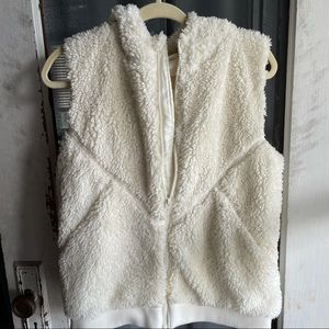 Zyia cream hooded teddy vest